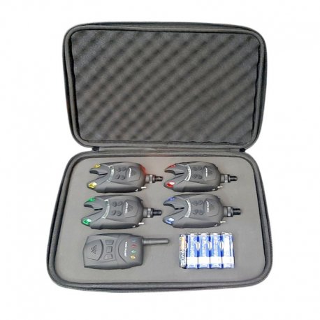 Set 4 Avertizori si Statie cu Penar Transport, Raza 150m, Baterii Incluse