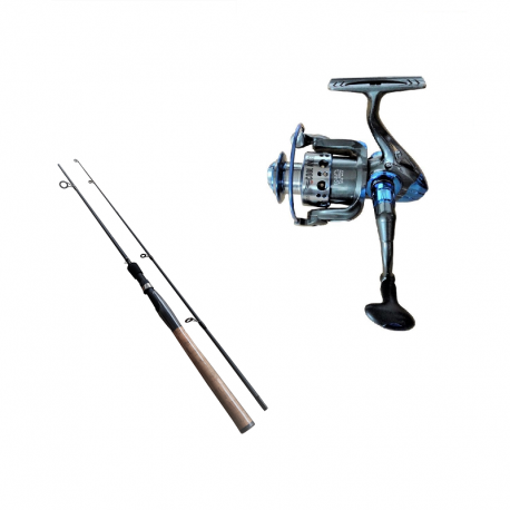 Set spinning lansetă 2.4 m 100% carbon Cool Angel Raizer și mulineta YoYo 2000, putere aruncare 10-30 g