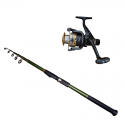 Set lansetă telescopică 2.7 m carbon Cool Angel și mulinetă Fish King cu tambur de 4000 , putere aruncare 30-60 g