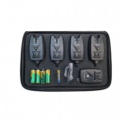 Set 4 avertizori pescuit cu stație Wind Blade 4 culori si geantă protecție model 515