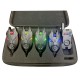 Set 4 avertizori pescuit cu statie Wind Blade 4 culori si geanta protectie F5W