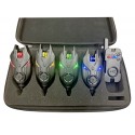 Set 4 avertizori pescuit cu statie Cool Angel 4 culori si geanta protectie F5W