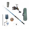 Set lanseta telescopica carbon, mulineta Magic 3000 Cool Angel si acesorii pescuit, putere aruncare 50-100 g